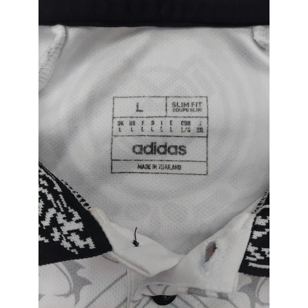 Adidas Real Madrid Emirates Polo‎ Jersey Mens Large Slim Fit White Black '23-24